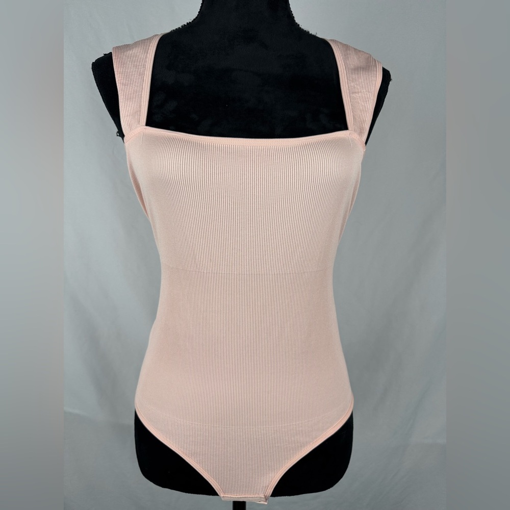 TEMU Light Pink Square Neck Bodysuit